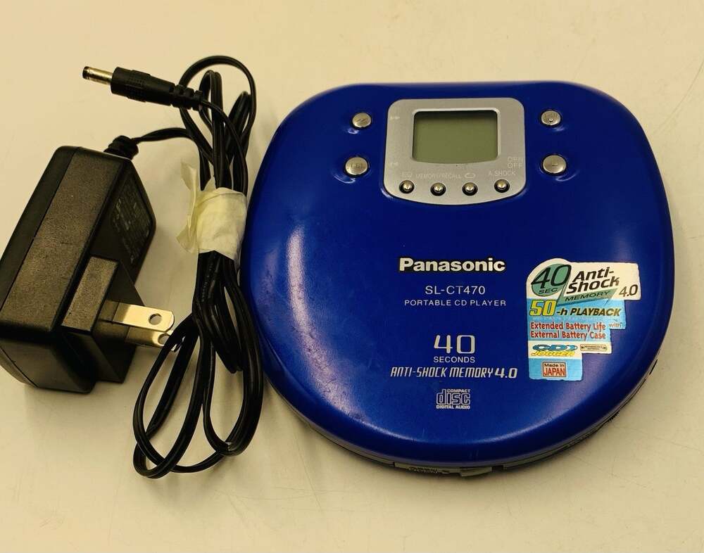 Panasonic SL-CT470 Portable CD Player Blue With Power Adapter Tested